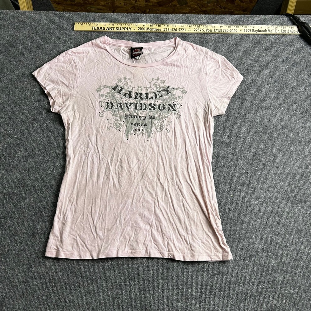 Harley-Davidson T-Shirt Womens Size 2XL Pink Graphic Orlando Florida Biker Skull